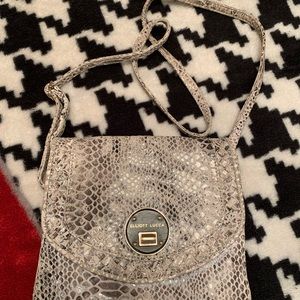 Elliott Lucca snakeskin leather cross body handbag